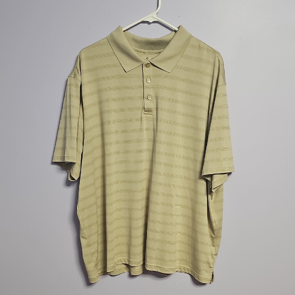 Haggar Cool18 Tan Polo‎ Shirt Classic Soft Texture